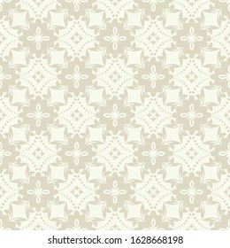 Seamless light background with beige pattern in baroque style. Vector retro illustration. Ideal for printing on fabric or paper for wallpapers, textile, wrapping. 