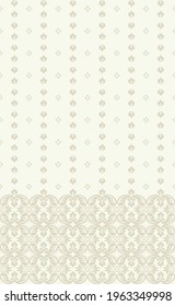 Seamless light background with beige pattern in baroque style. Vector retro illustration. Ideal for printing on fabric or paper for wallpapers, textile, wrapping. 