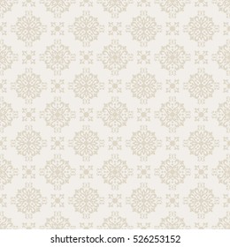 Seamless light background with beige pattern in baroque style.