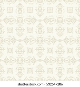 Seamless light background with beige pattern in baroque style.