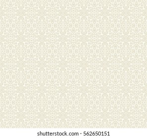 Seamless light background with beige pattern in baroque style. Vector retro illustration. Ideal for printing on fabric or paper.