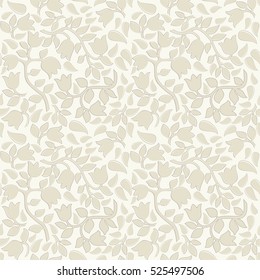 Seamless light background with beige tulips pattern.