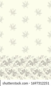 Fondo claro sin incandescencias con flores y hojas marrones. Ilustración vectorial retro. Ideal para imprimir en tela o papel para papel pintado, textil, envoltura. 