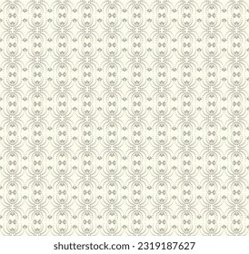 Seamless light background with brown pattern in baroque style. Vector retro illustration. Ideal for printing on fabric or paper for wallpapers, textile, wrapping. 