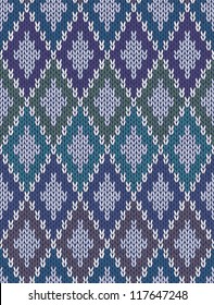 Seamless Light Background of Color Knitted Wool Gingham Squares