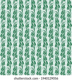 Seamless light background with green pattern in baroque style. Vector retro illustration. Ideal for printing on fabric or paper for wallpapers, textile, wrapping. 