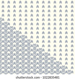 Seamless light background with grey floral lace pattern, design element set. Vector retro illustration. Ideal for printing on fabric or paper.