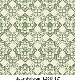 Seamless light background with shades of herbal pattern in baroque style. Vector retro illustration. Ideal for printing on fabric or paper for wallpapers, textile, wrapping. 