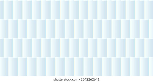 Seamless light blue brick tile pattern with a soft gradient, modern minimalistic background design for wallpaper, fabric, or digital decoration. vector
