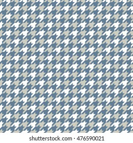 Seamless light blue classic checked houndstooth textile pattern vector