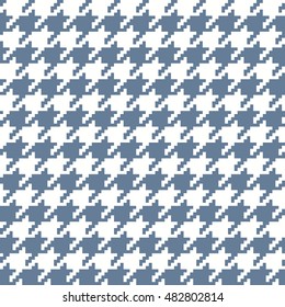 Seamless light blue classical retro pixel houndstooth pattern vector