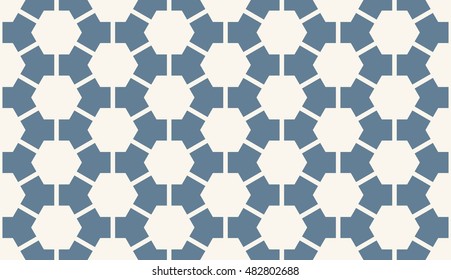 Seamless light blue connected hexagons honeycomb pattern vector