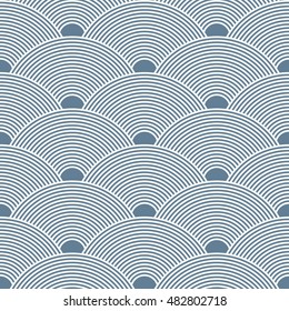 Seamless light blue dense asian pattern vector
