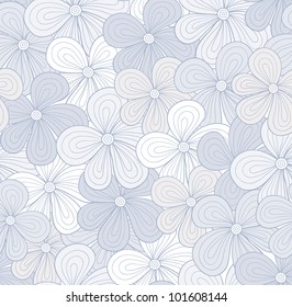 Seamless light blue floral pattern
