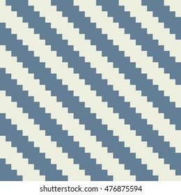 Seamless light blue geometric pixel diagonal stripes festive pattern vector