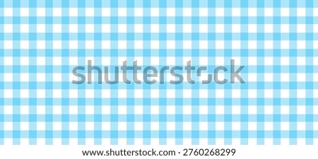 Seamless Light Blue Gingham Pattern Background. Classic Two-Tone Pastel Plaid Check Design for Fabric, Textile, Wallpaper, and Picnic Decor.