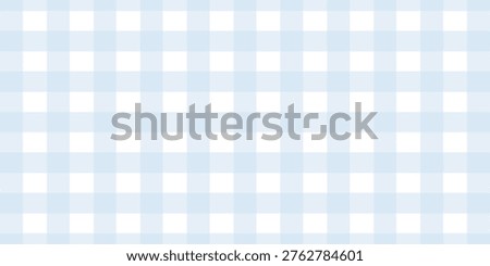 Seamless Light Blue Gingham Pattern Background. Classic Two-Tone Pastel Plaid Check Design for Fabric, Textile, Wallpaper, and Picnic Decor.