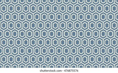 Seamless light blue hexagonal african ethnic outline pattern vector