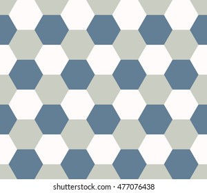 Seamless light blue hexagonal honeycomb pattern vector