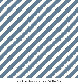 Seamless light blue irregular spiky stripes pattern vector