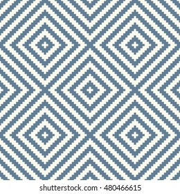 Seamless light blue op art striped diagonal squares pattern vector
