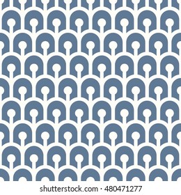 Seamless light blue oriental extended scales pattern vector