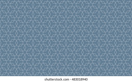 Seamless light blue overlapping hexagons pattern vector