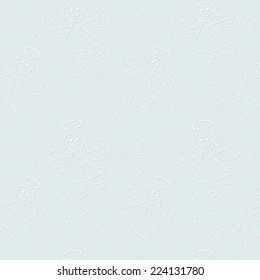 seamless light blue pattern with angels