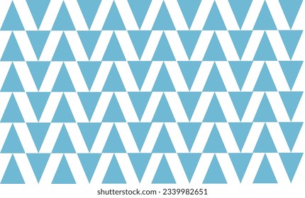 nahtlos hellblaues dreieckiges geometrisches Muster, nahtlos auf weißem Hintergrund, Wiederholungsdesign für Stoffdruck oder Tapete