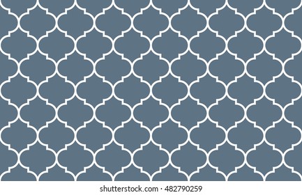 Seamless light blue wide moroccan pattern vector