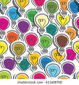 seamless Light bulbs with color pattern