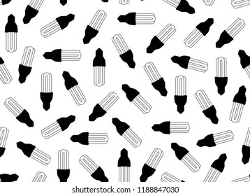 Seamless light bulbs isolated on white