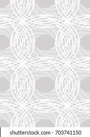 Seamless light contrasting background with uneven circle elements, white line patterns on light gray background, vector EPS 10