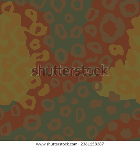 Seamless Light Elegant Modern Cat Lines Design. Green Endless Color Artistic Animal, Seamless Set Print. Repetitive Beige Jungle Surface Pattern.