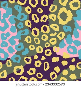 Seamless Light Fashion Graphic Leather Surface Pattern. White Repeated Abstract Vintage Cat, Seamless Template Vector. Endless Orange Fur Paint Wallpaper.