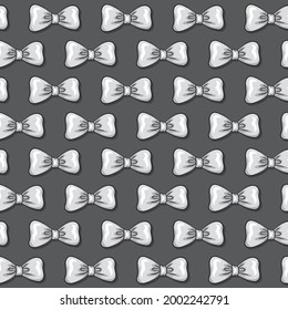 Seamless Light Gray Bow Tie Pattern With Dark Gray Color Background
