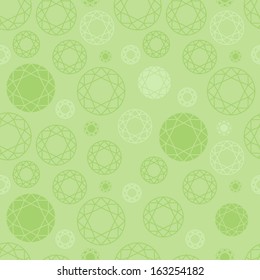 Seamless light green gemstones pattern in simple style.