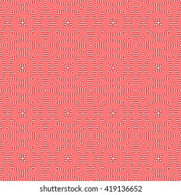 Seamless light and heavy striped red white pattern. Abstract repeated lines. Geometric figures texture background. Vector illustration