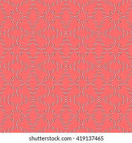 Seamless light and heavy striped red white pattern. Abstract repeated lines. Geometric figures texture background. Vector illustration