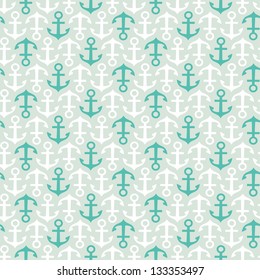 Seamless light pattern with anchors. Vector illustration