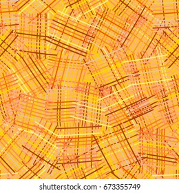 Seamless light pattern with chaotic grunge striped checkered square elements