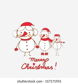 Seamless light pattern with cute little snowmen