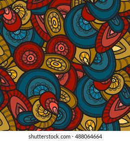 Seamless light pattern hand-drawn. Pattern can be used for wallpaper, pattern fills, web page background,surface textures. Gorgeous seamless background. Colorful pattern.