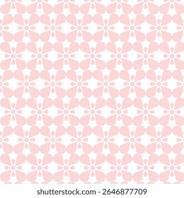 Seamless light pink floral pattern vector perfect for backgrounds, fabrics, wrapping, and feminine designs.