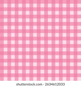 Patrón de cuadros de gingham rosa claro sin costuras en un estilo de cuadrícula fina. Perfecto para el diseño textil, scrapbooking digital, temas de vivero y fondos de primavera.
