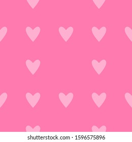 Seamless light pink hearts pattern. Valentine's day tile background. Romantic vector pattern.