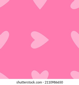 Seamless light pink hearts pattern. Valentine's day tile background. Romantic vector pattern.