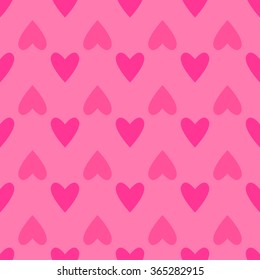 Seamless light pink hearts pattern. Valentine's day tile background. Romantic vector pattern.