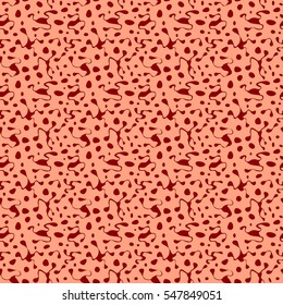 Seamless light pink pattern with scattered maroon blots and circles in different sizes as a background - Eps10 vector graphics and illustration
