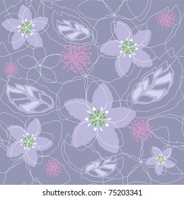Patrón floral violeta de luz sin foco